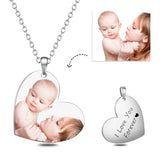 Stainless Steel Personalized Color Photo&Text Necklace Adjustable 16”-20”