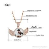 Personalized Photo Necklace With Two Angel Wings