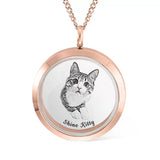 Custom Pet Fur Locket Necklace with Photo & Name