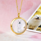 Custom Pet Fur Locket Necklace with Photo & Name