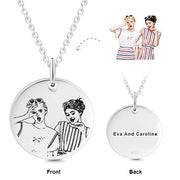 925 Sterling Silver Personalized Engravable Photo Hang Tag Necklace Adjustable 16”-20”