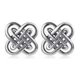 Celtic Knot Earring Vintage Sterling Silver Flower Women Stud Earrings 10mm