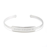 925 Sterling Silver Personalized Coordinate Bar Cuff