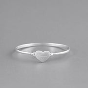 925 Sterling Silver Personalized Love Heart Signature Bangle