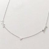 925 Sterling Silver Personalized Two Names Necklace with Heart Adjustable 16”-20”  -White Gold/Yellow Gold Plated