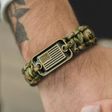 Camo Paracord Bronze Flag Bracelet- Helps Pair Veterans With A Companion Dog