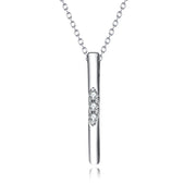 925 Sterling Silver Personalized Crystal Pillar Necklace