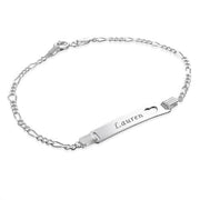 925 Sterling Silver Personalized Bar Bracelet Adjustable 6”-7.5”