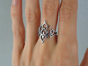 925 Sterling Silver Lotus Ring