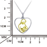 Hold You Gently-925 Sterling Silver Non-Personalized Heart Pendant Necklace