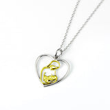 Hold You Gently-925 Sterling Silver Non-Personalized Heart Pendant Necklace