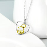 Hold You Gently-925 Sterling Silver Non-Personalized Heart Pendant Necklace