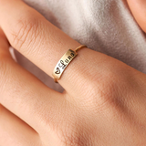 Copper/925 Sterling Silver Personalized Engraved Inspirational Simple Ring