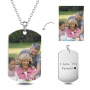 Stainless Steel Personalized Color Photo&Text Necklace Adjustable 16”-20”