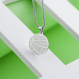 Basketball necklace with custom inspirational text