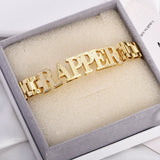 12mm Watch Band Chain Double Layer Personalized Custom Gold Plated Name Bracelet