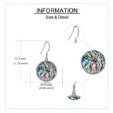 Tree of Life Giraffe Abalone Shell Earrings in Rose Gold Plated Sterling Silver