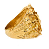 18K Gold Mens 25MM X 25MM Nugget Ring