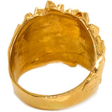 18K Gold Mens 25MM X 25MM Nugget Ring