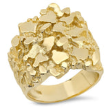 18K Gold Mens 25MM X 25MM Nugget Ring