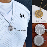 Basketball necklace with custom inspirational text