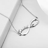 Infinite Love -Copper/925 Sterling Silver Personalized Name Necklace Adjustable 18”-20”