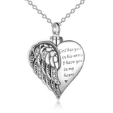 Sterling Silver Guardian Angel Wings Urn Necklaces for Ashes Cremation Memory Jewelry for Women Men