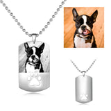 Stainless Steel Personalized Color Photo&Text Necklace with Footprint Adjustable 16”-20”