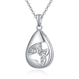 925 Sterling Silver Teardrop Urn Necklace for Ashes Celtic Knot Cremation Necklace Memorial Keepsake Jewelry for Ashes of Loved Ones