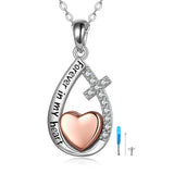 Teardrop Heart Urn Necklaces Sterling Silver Cremation Jewelry for Ashes