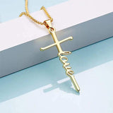 Copper/Sterling Silver Cross Necklace with a meaningful word