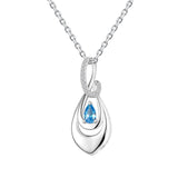 925 Sterling Silver Ash Necklace Memorial Teardrop CZ Keepsake Pendant Infinity Urn Necklace for Ashes for Women Cremation Jewelry