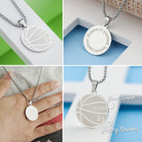 Basketball necklace with custom inspirational text