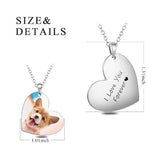 Stainless Steel Personalized Color Photo&Text Necklace Adjustable 16”-20”