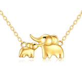 14k Yellow Gold Elephant Necklace Gifts Mothers Day Jewelry