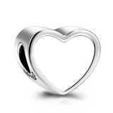 Personalized Photo Love Heart Charm in  925 Sterling Silver