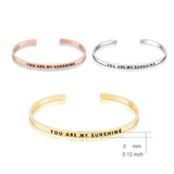 925 Sterling Silver You Are My Sunshine Bangle Bracelet