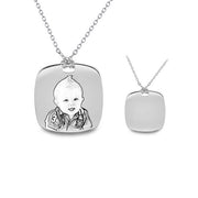 SQUARE BABY PHOTO ENGRAVED NECKLACE