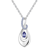 925 Sterling Silver Ash Necklace Memorial Teardrop CZ Keepsake Pendant Infinity Urn Necklace for Ashes for Women Cremation Jewelry