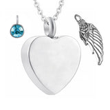 Custom Messages Ashes Urn Pendant Necklace S925 Sterling Silver Heart-Shaped Cremation Jewelry