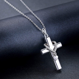 925 Sterling Silver Cross Urn Necklace for Ashes Cremation Jewelry for Ashes of Loved Ones Keepsake