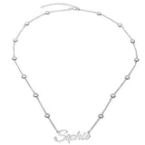 Sophie 925 Sterling Silver Personalized Crystal Stone Name Necklace Adjustable Chain 16"-20"