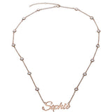 Sophie 925 Sterling Silver Personalized Crystal Stone Name Necklace Adjustable Chain 16"-20"