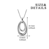 Circle Hoop Necklace 925 Sterling Silver Oval Teardrop Dangle Jewelry for Women Girls 18"