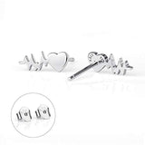 Lifeline Pulse Heartbeat Earrings Sterling Silver Nurse Jewelry Gift