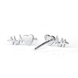 Lifeline Pulse Heartbeat Earrings Sterling Silver Nurse Jewelry Gift