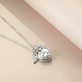 Love Heart URN Necklace Silver Heart Pendant Necklace with Crystal