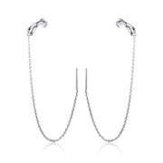 Sterling Silver Threader Earrings Ear Cuff Climber Crawler Wrap Earrings for Women Girls