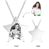 STAR PERSONALIZED PHOTO ENGRAVED PENDANT NECKLACE