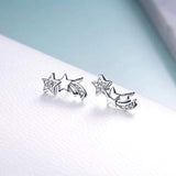 Sterling Silver Mini Star Stud Earrings